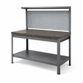 Werkbank mit Metallrahmen und Holzarbeitsplatte, 120x60x150 cm