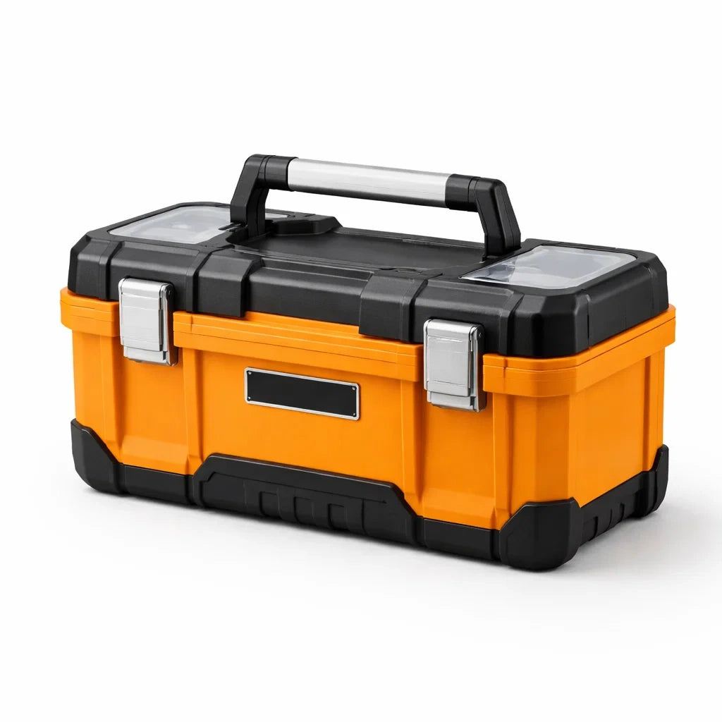 Werkzeugkoffer Kunststoff Schwarz/Orange 50x25x20 cm