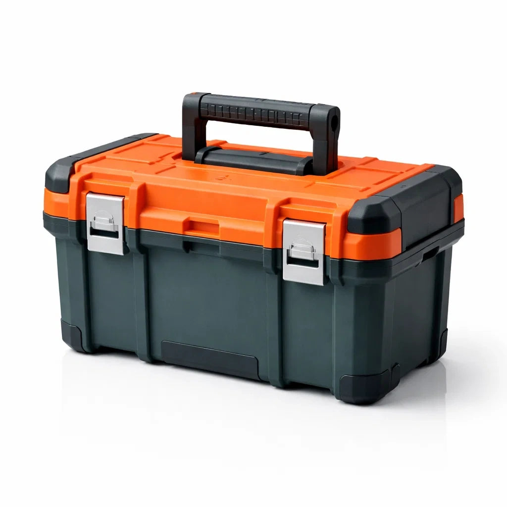 Werkzeugkiste Kunststoff Schwarz/Orange 52x22x25 cm