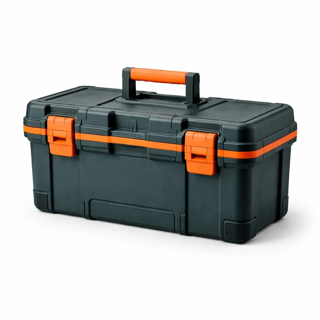 Werkzeugkasten Polypropylen Schwarz/Orange 52x25x30 cm
