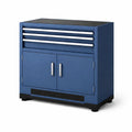 Metallschrank Blau mit Schubladen und Türen 120cm x 80cm x 40cm