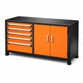 Metallschrank mit Schubladen und Türen Orange 120x60x90 cm