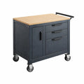 Werkstattwagen aus Stahl mit Massivholzplatte und Rollen 85x45x85 cm