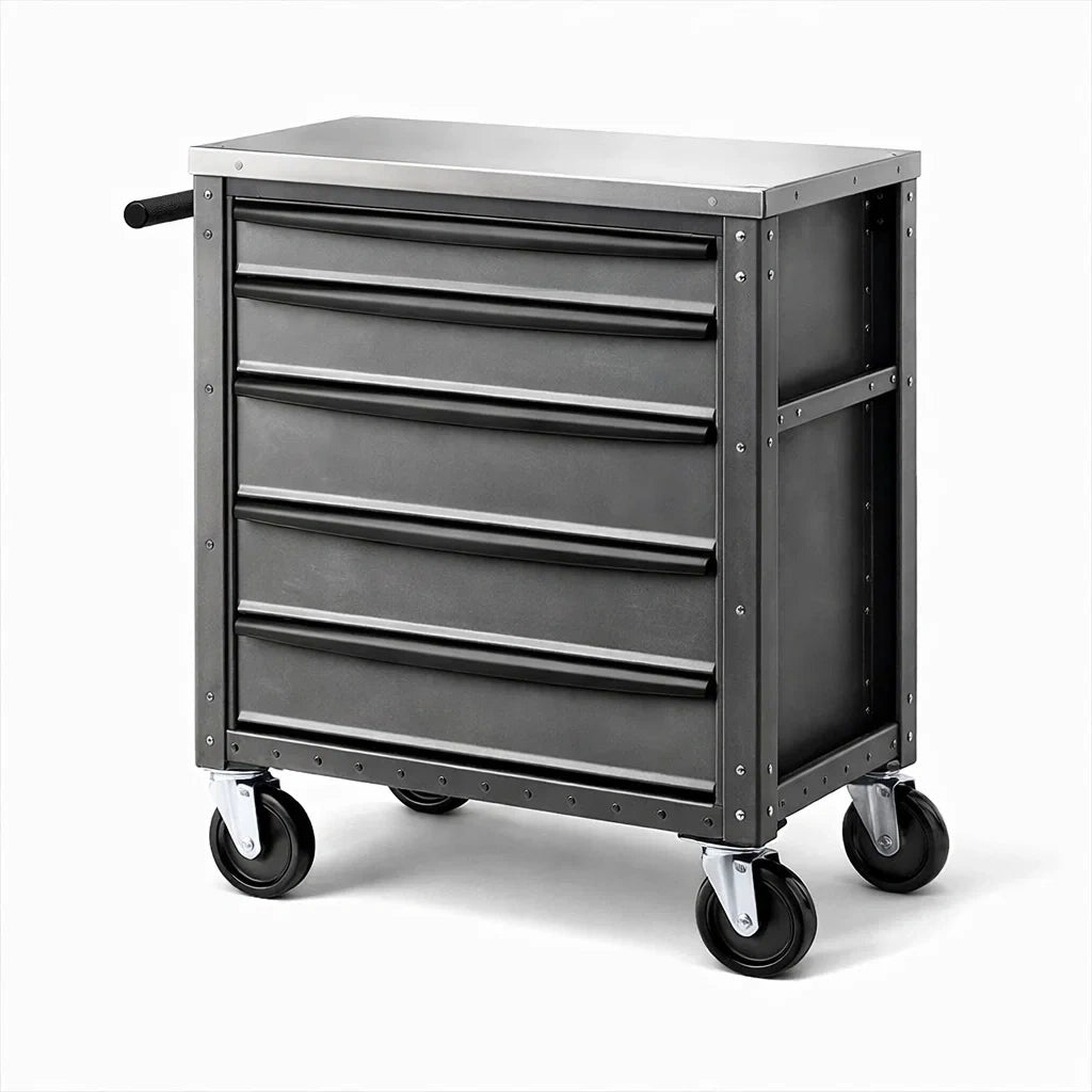 Stahl Werkzeugwagen mit 5 Schubladen Grau 85x40x75 cm