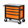 Werkzeugwagen Metall 4 Schubladen Orange mit Rollen