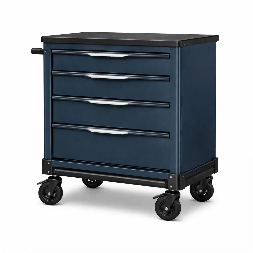Stahl Werkzeugwagen mit 4 Schubladen Blau 70x60x90 cm