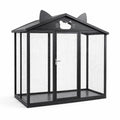 Metall-Katzengehege mit Stahlgitter und Tür Schwarz 200 x 120 x 180 cm