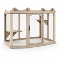 Katzenvoliere Holz mit Drahtgitter 155x75x115 cm Hellbraun