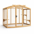 Holz-Katzengehege mit Drahtgitter 185 cm x 120 cm x 180 cm