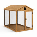 Katzengehege Polyethylen Rattan Stahl Braun 100x75x90cm