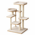 Katzenbaum aus MDF, Baumwolle und Sisal, Beige, 140 cm