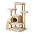 Katzenbaum aus Holz und Sisal Beige 125cm