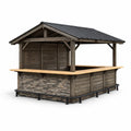 Gartenbar Pavillon Kiefernholz Metall Braungrau 300x200x250cm