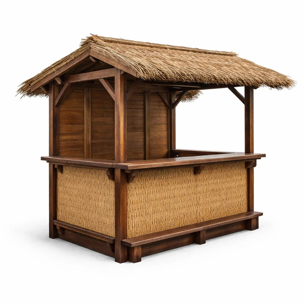 Tiki-Bar aus Holz und Reet 220x150x200 cm