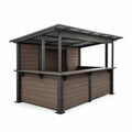 Gartenbar Holzoptik Metallrahmen Braun 220x150x120cm