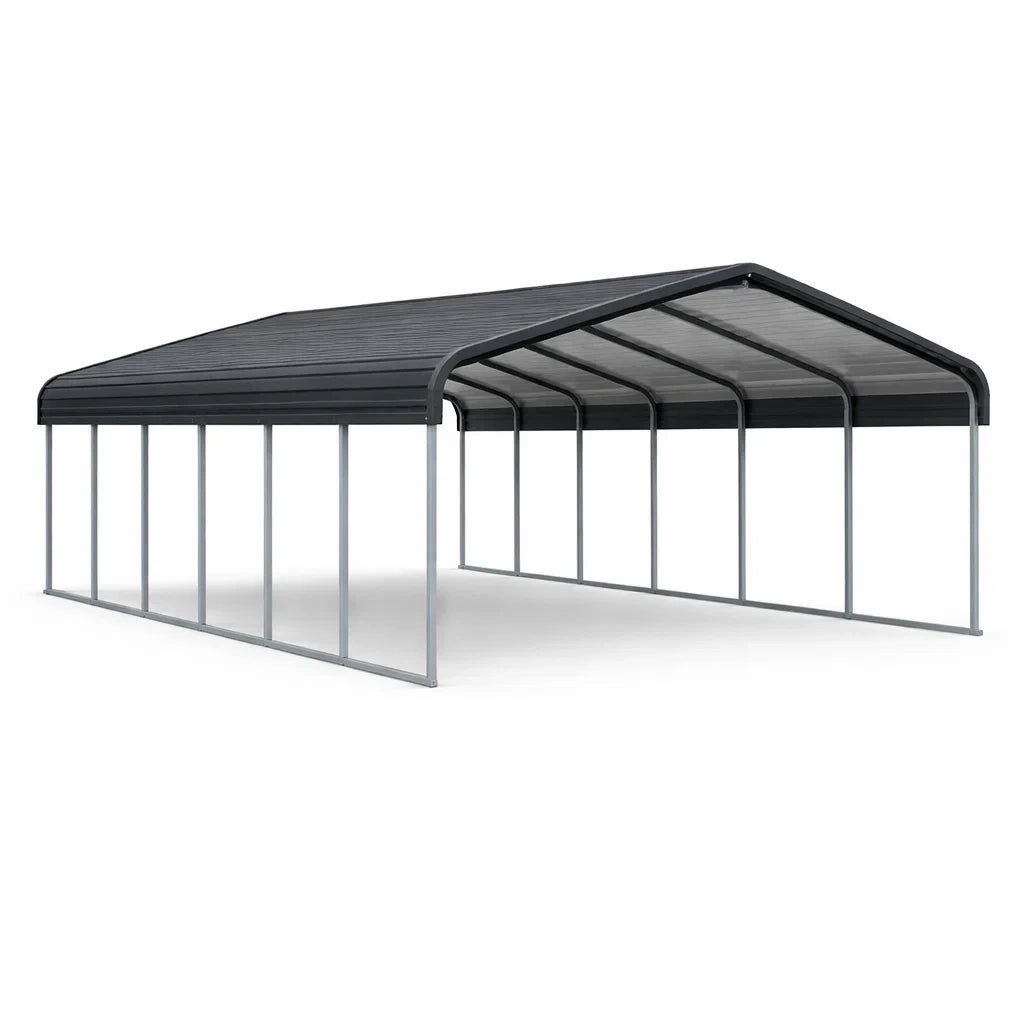 Carport Stahl Polycarbonat Schwarz 600x300x250 cm
