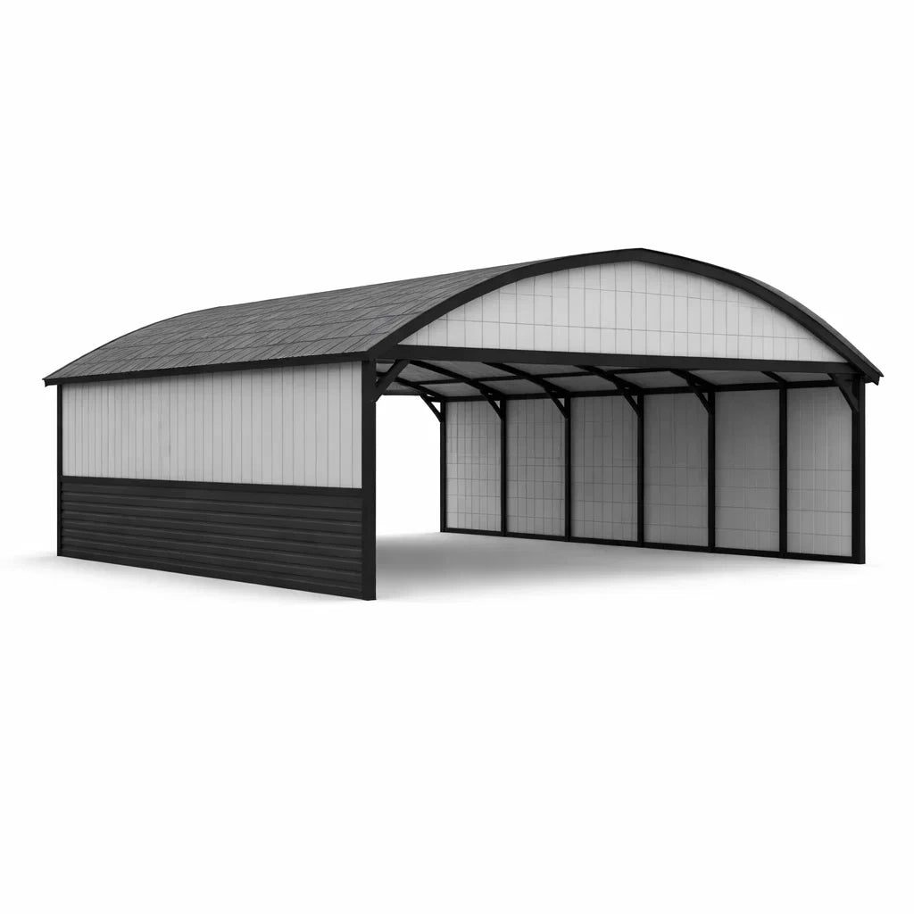 Metall-Carport mit Stahlrahmen, Grau, 800x400x300 cm