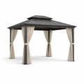 Aluminium Gartenpavillon mit Stahl und Polyesterbezug, Beige, 3x4m