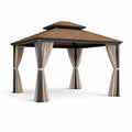 Metall-Pavillon mit Aluminiumrahmen und Polyesterdach Beige 300x300x250 cm